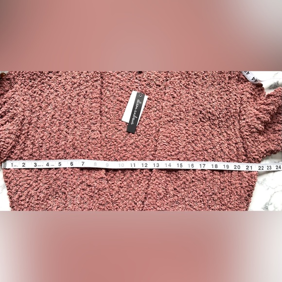 Alison Andrews Popcorn Cardigan size large pink mauve open front NWT long sleeve - Picture 8 of 10